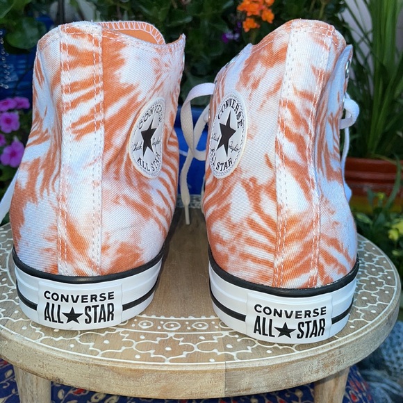 New Orange Sunburst Tie Dye Converse Hi Tops Sz 11 - Picture 15 of 15